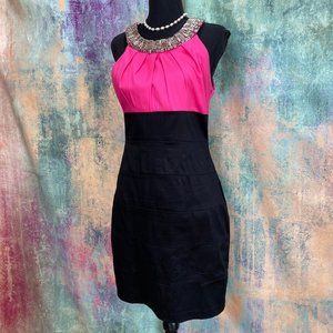 📌B Darlin Eye-Catching Neckline  Pink Black Sleeveless Cotton Dress
